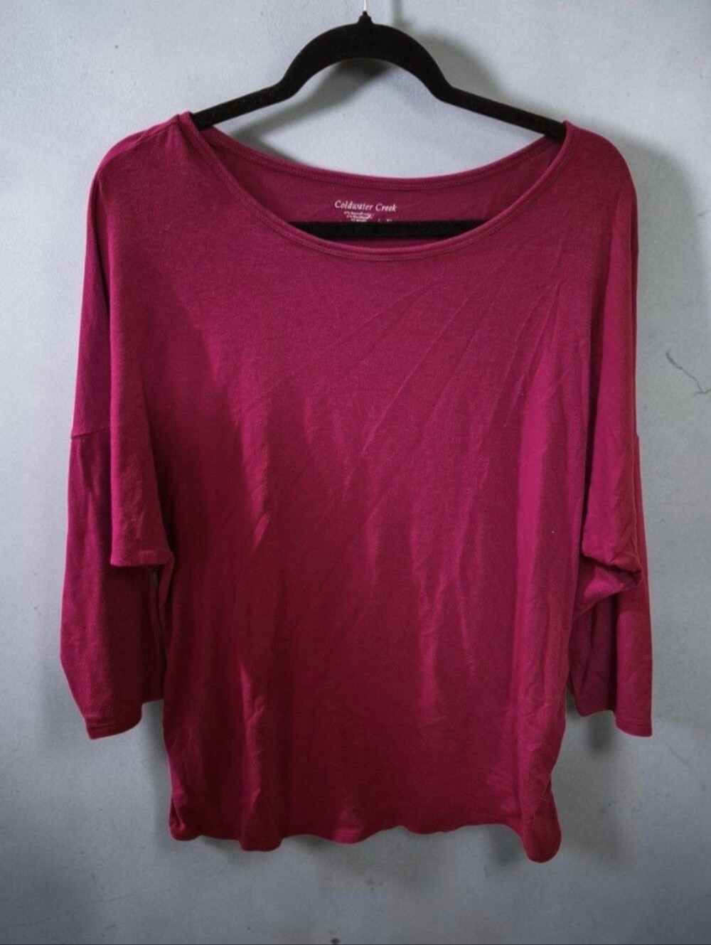 Coldwater Creek Women's Magenta Scoop Neck Top Size XL